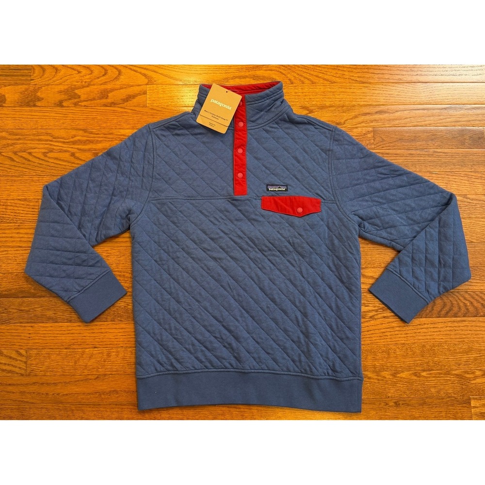 New Patagonia Cotton Quilt Snap-T Pullover Mens Medium Harvest Moon Blue 25371